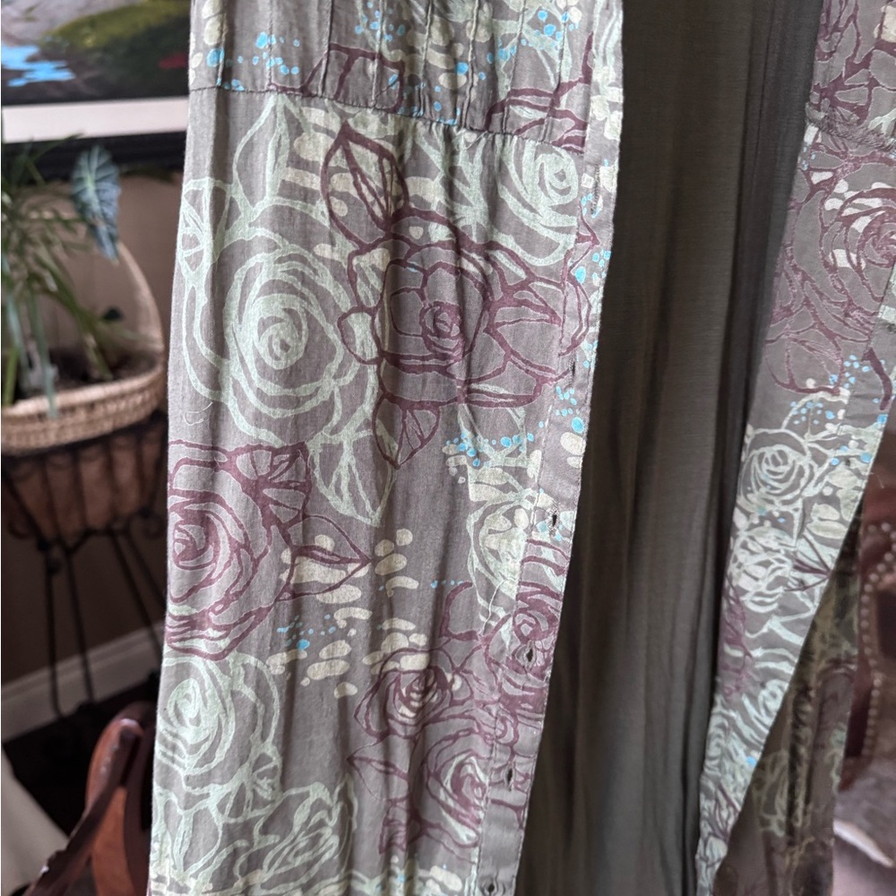 Billabong Olive and Brown Floral Midi Dress - Picture 4 of 6